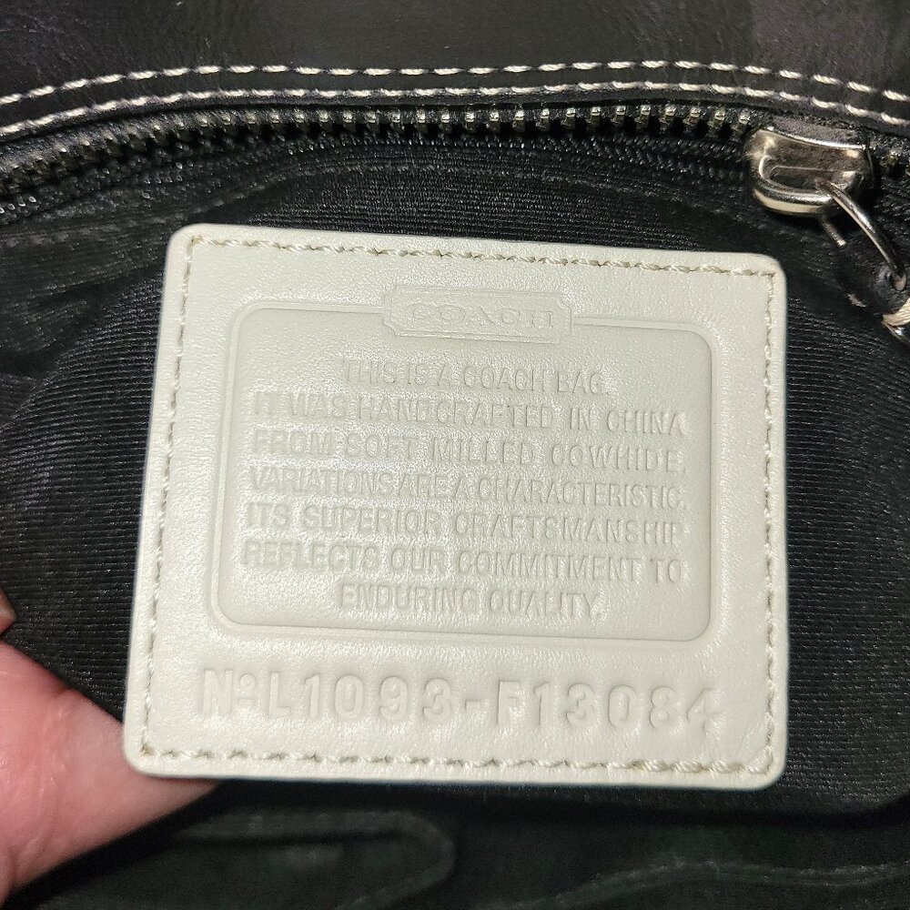 Coach Hampton Pebble Leather - Off White w/Black Trim - Silver Hardware - Picture 6 of 7